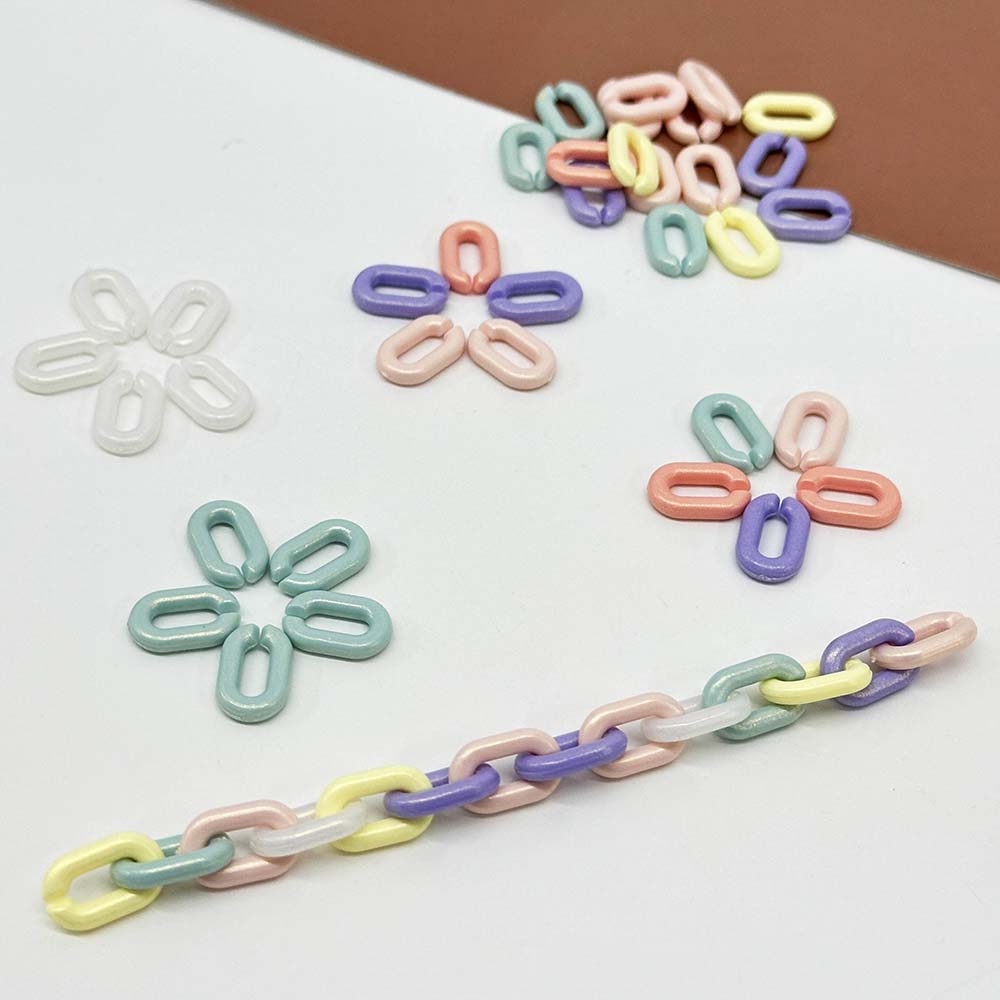 20pcs Candy Color interlocking beads U-shaped Open Ring Assemblable Chain Links
