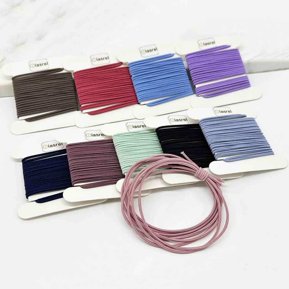 10pcs 2mm 1Yard Candy Color Hair Holders High Elastic Rubber Bands Braided Rubber Latex Round Cord Elastic String Rope