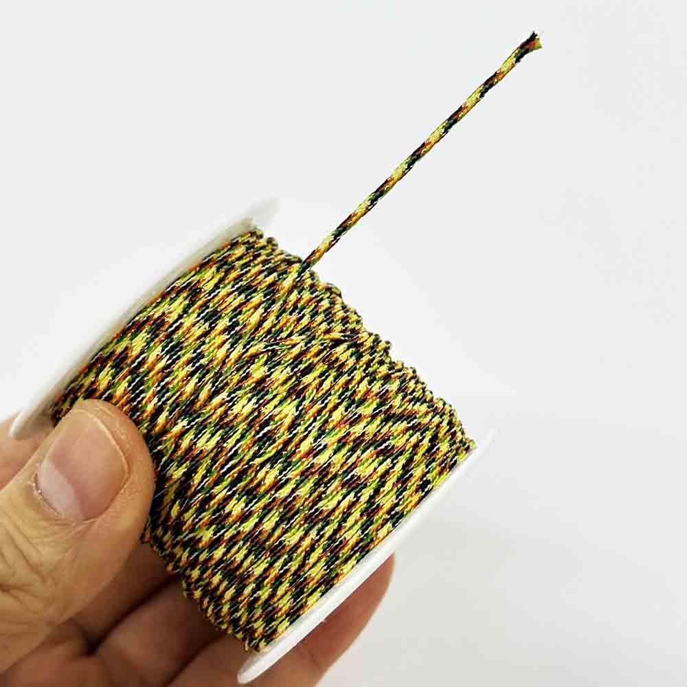 0.6mm 0.8mm 1mm 2mm Five-color Hand-woven Rope Bracelet Multicolored Gold Rainbow Thread String