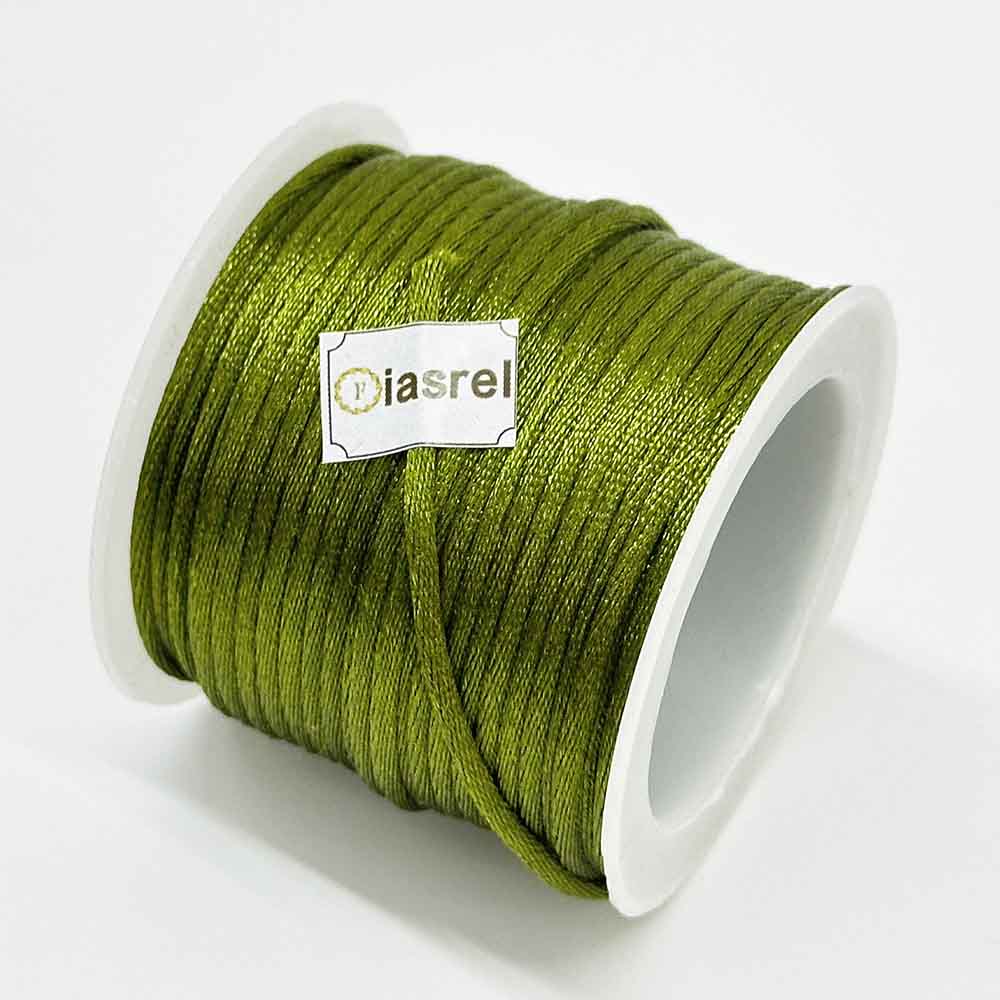 2mm 5rolls Green Series Non-Elastic Beading Cord Nylon Handwoven Rope Chinese Knotting Silk Macrame Knotting Cord