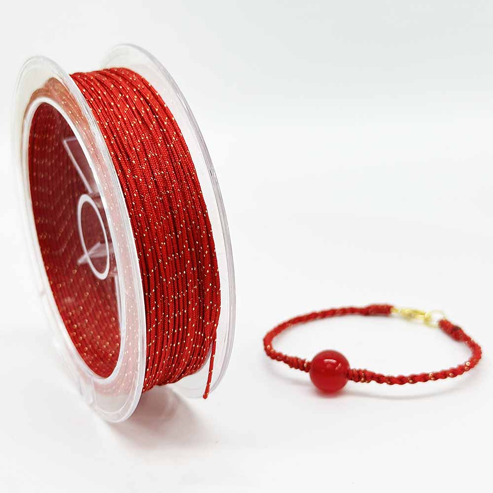 Fiasrel No.72 0.8mm 20yards Nylon Cord Beading Thread Jade Rope Bracelet Braided Rope String with Gold Rope