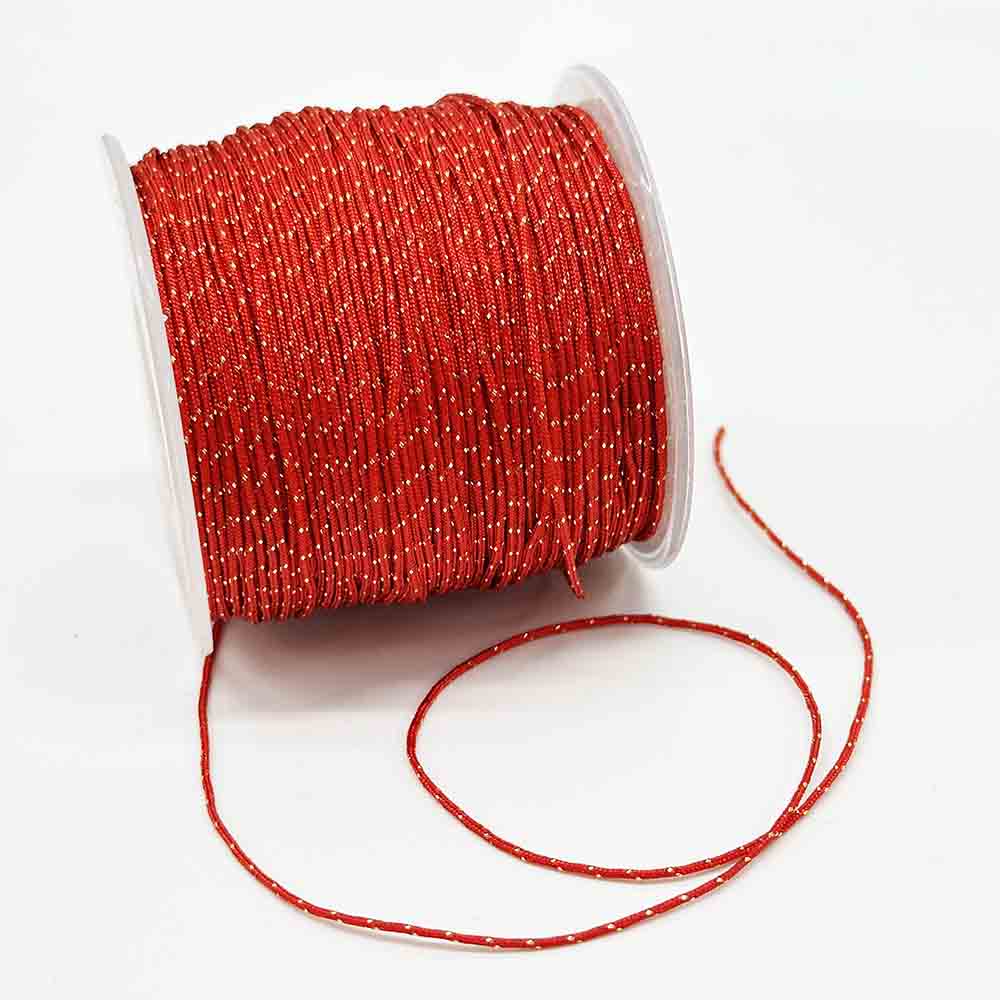 No.72 0.8mm 100yards Jade Rope Cord Nylon Thread with Sprinkle Gold Thread