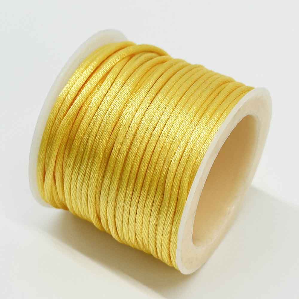 2mm 5rolls Yellow Series Non-Elastic Beading Cord Nylon Handwoven Rope Chinese Knotting Silk Macrame Knotting Cord