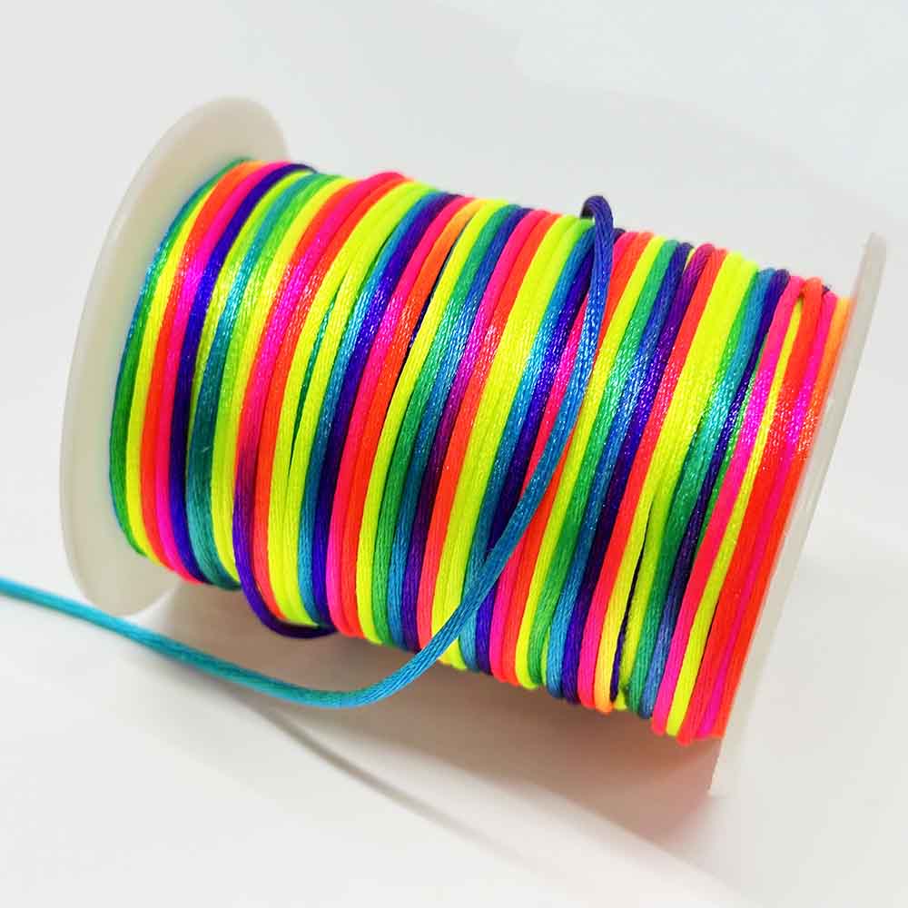 0.6mm 0.8mm 1mm 2mm Five-color Hand-woven Rope Bracelet Multicolored Gold Rainbow Thread String