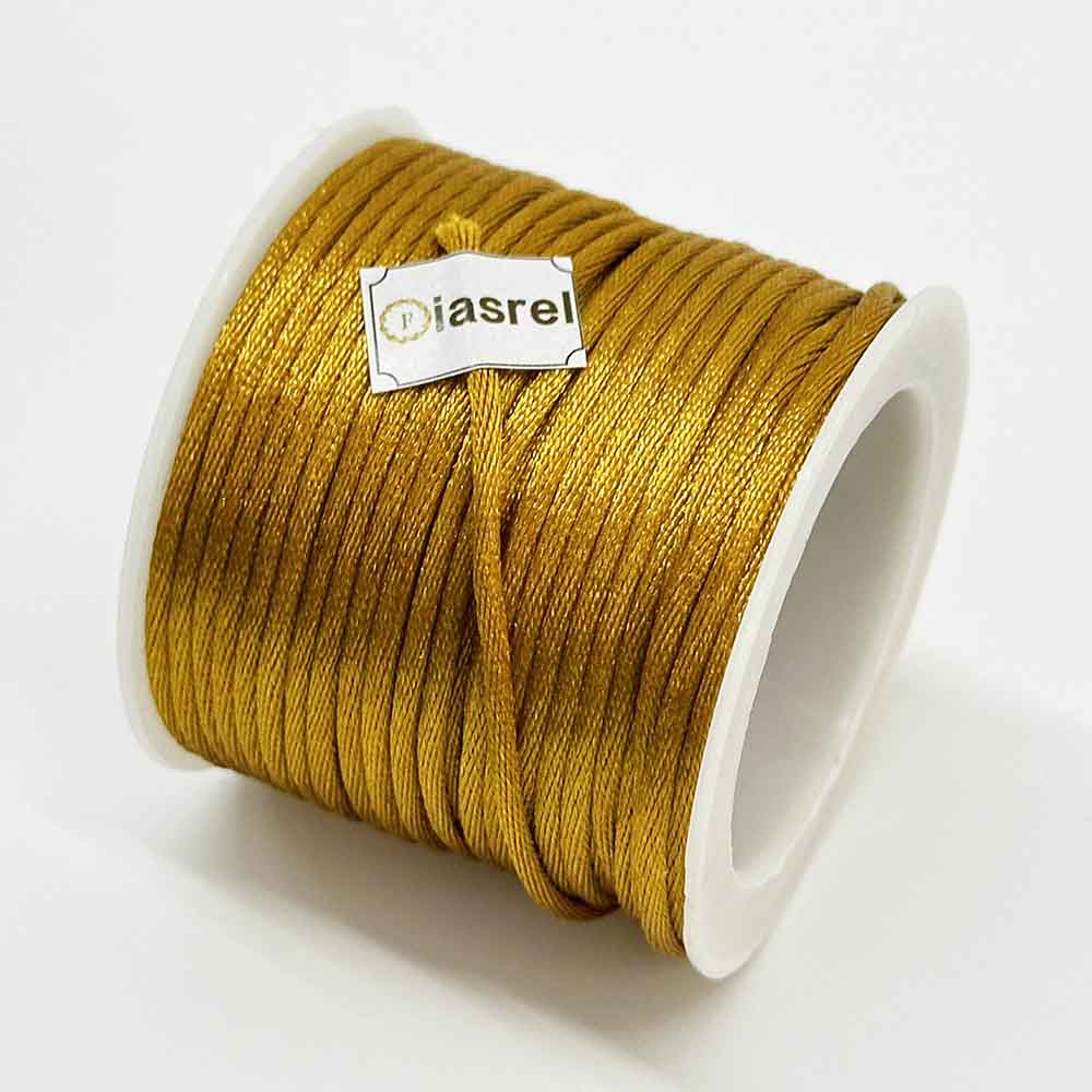 2mm 5rolls Yellow Series Non-Elastic Beading Cord Nylon Handwoven Rope Chinese Knotting Silk Macrame Knotting Cord