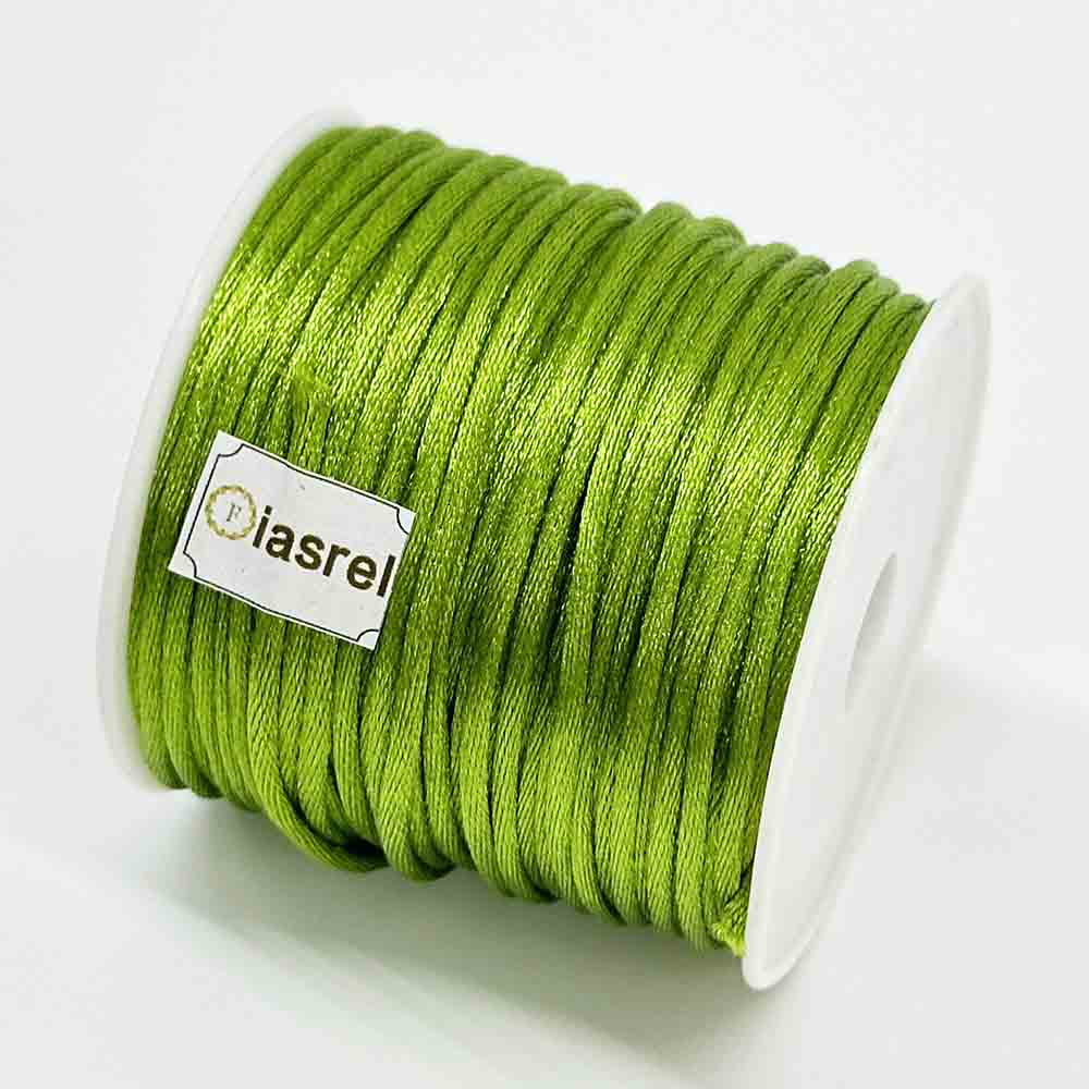 2mm 5rolls Green Series Non-Elastic Beading Cord Nylon Handwoven Rope Chinese Knotting Silk Macrame Knotting Cord