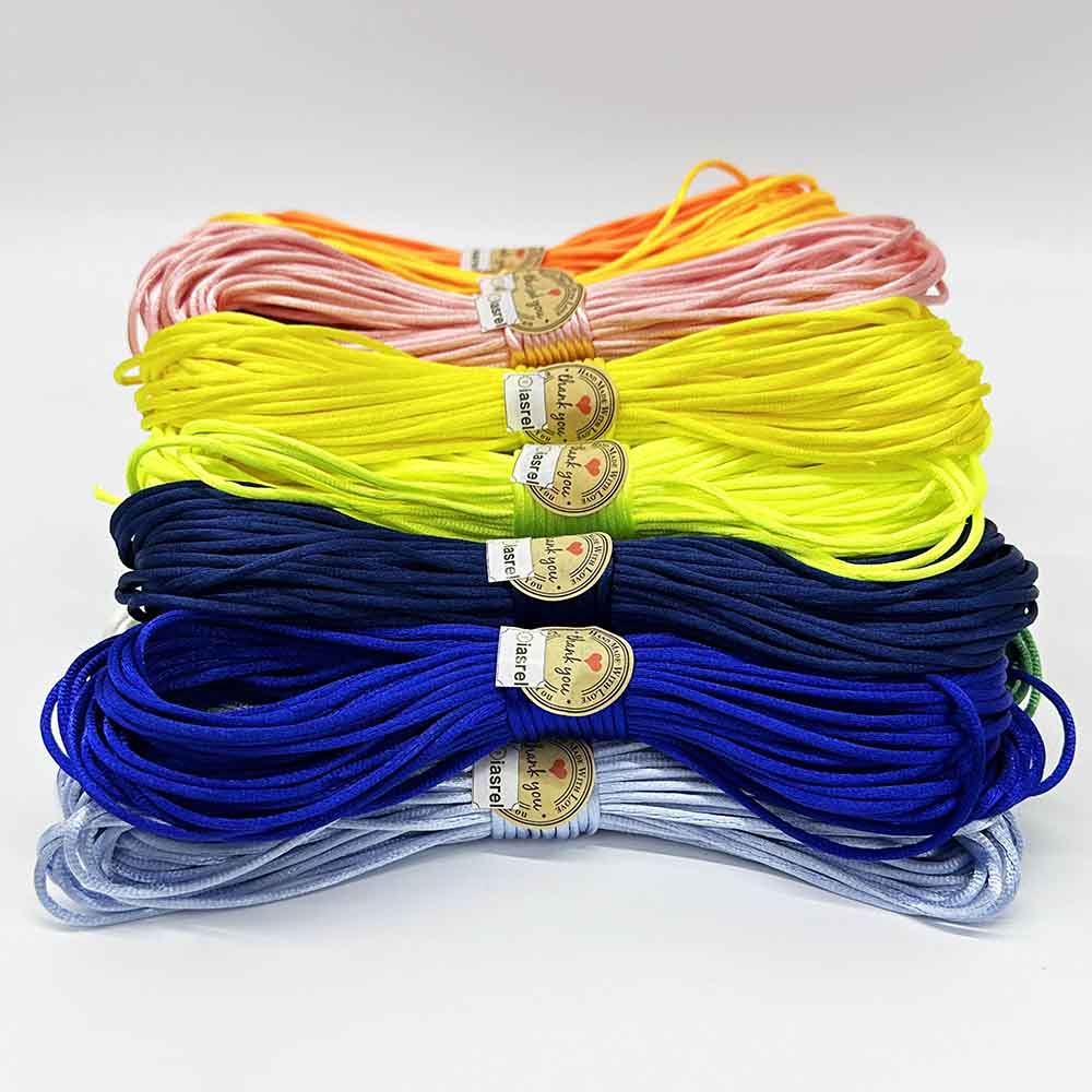 1.5mm 2.0mm 2.5mm 20Yards/lot 28pcs Macrame Beading Cord Chinese Knotting Cord Silky Macrame Braided Satin Rope Cord