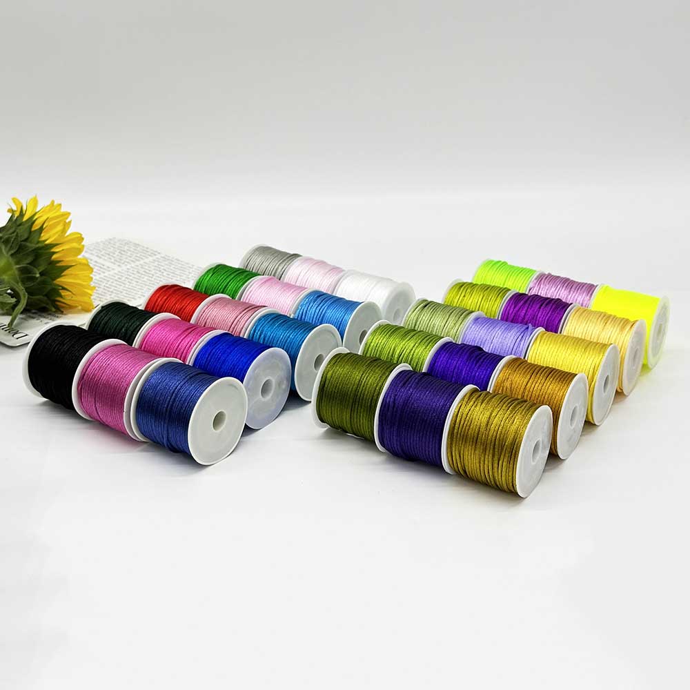 2mm 30rolls Non-Elastic Beading Cord Chinese Knotting Silk Macrame Knotting Cord