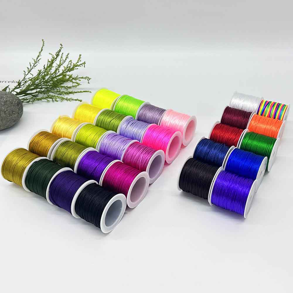 30 Rolls 30 Color 1.5mm Rattail Satin Macrame Nylon Silk Cord Braided Jewelry String Thread