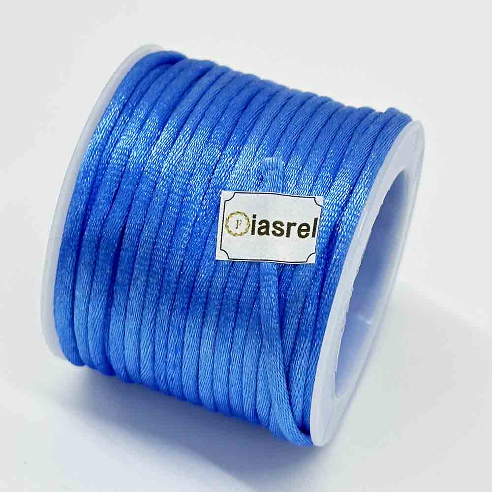 5rolls 2.5mm No.5 Blue Series Jade Thread Chinese Knotting Silk Macrame Cord Rope