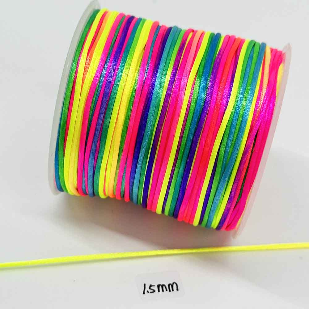 0.8-2.0mm Rainbow Thread Nylon Cord Beading Satin String Chinese Knotting Beading Macrame Cord Rainbow Thread