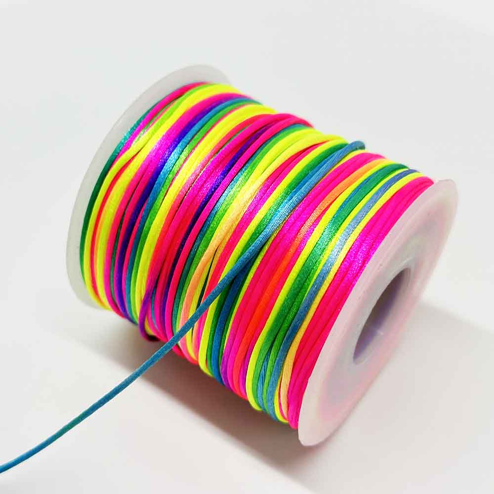 0.6mm 0.8mm 1mm 2mm Five-color Hand-woven Rope Bracelet Multicolored Gold Rainbow Thread String