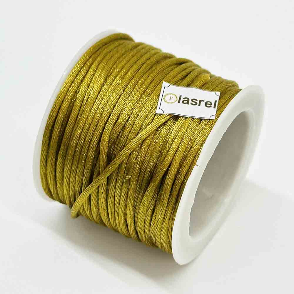 2mm 5rolls Yellow Series Non-Elastic Beading Cord Nylon Handwoven Rope Chinese Knotting Silk Macrame Knotting Cord