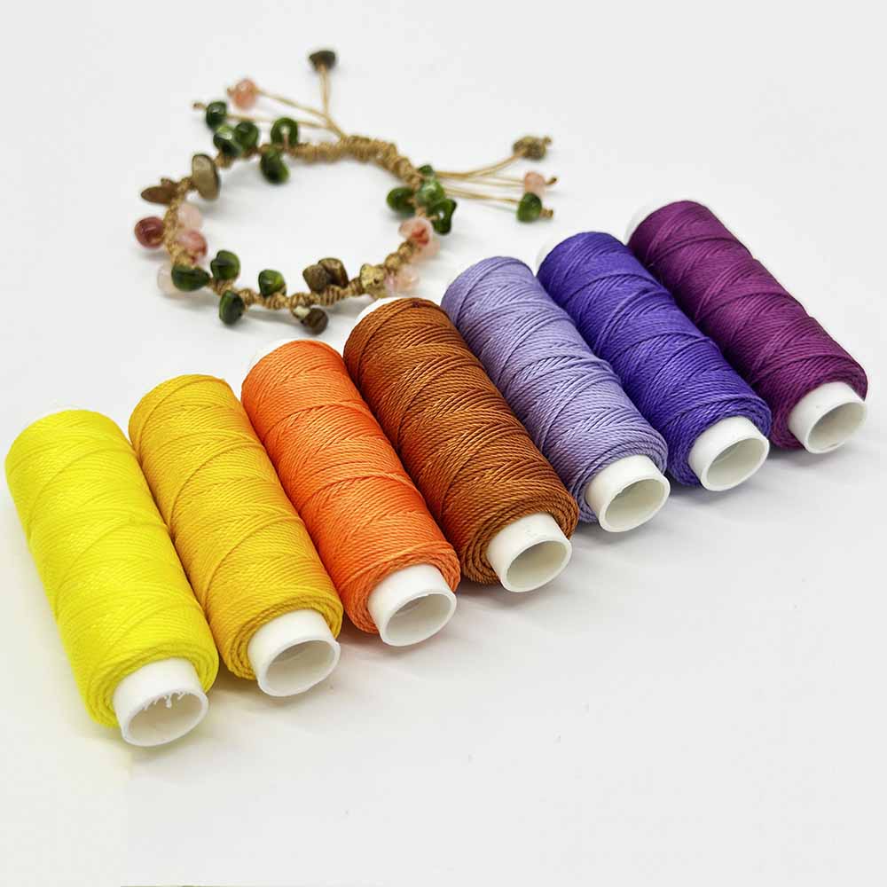 1set 7pcs 0.55mm Multicolor Series Waxed Polyester Cord Set DIY Leather Sewing Thread