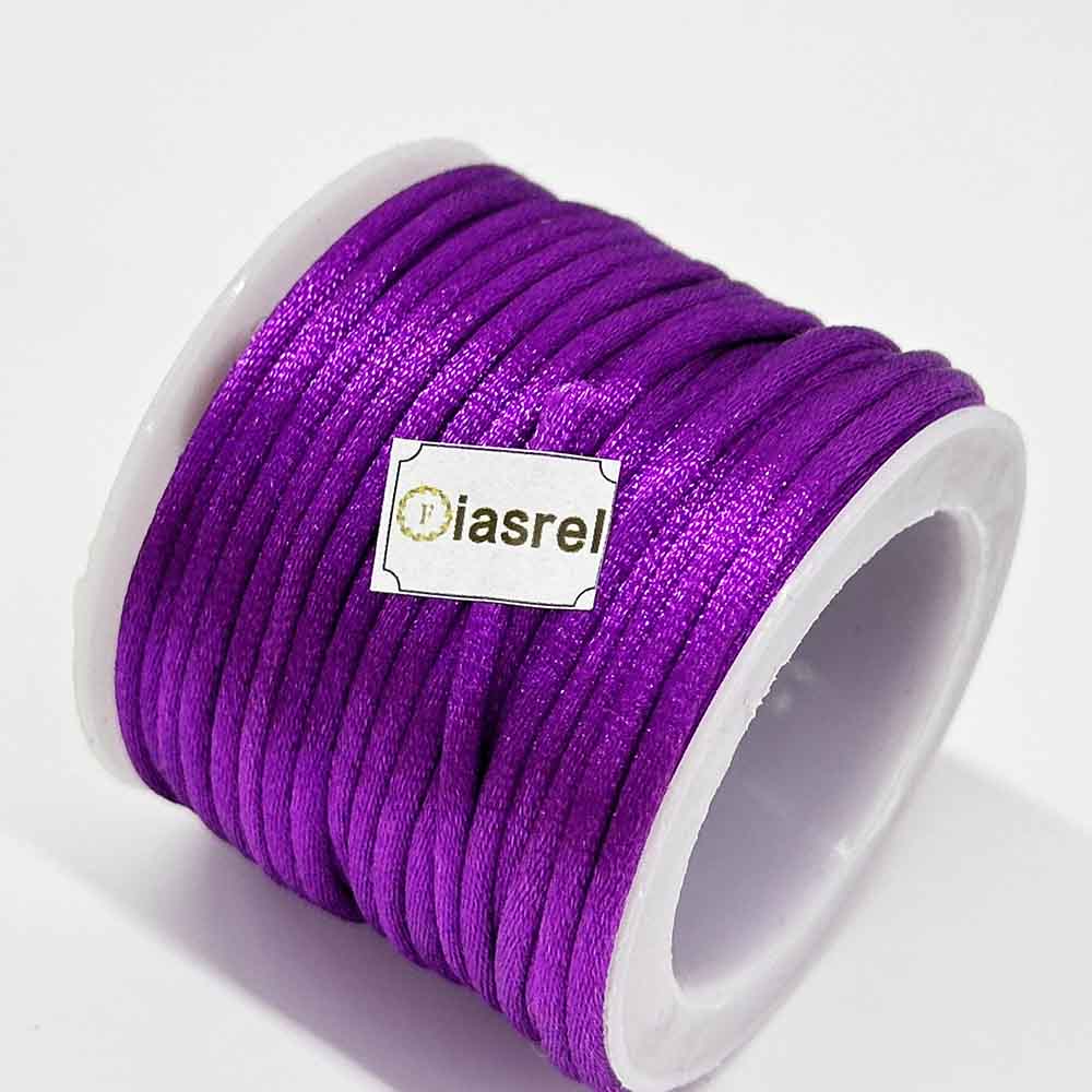 5rolls 2.5mm No.5 Purple Series Jade Thread Chinese Knotting Silk Macrame Cord Rope