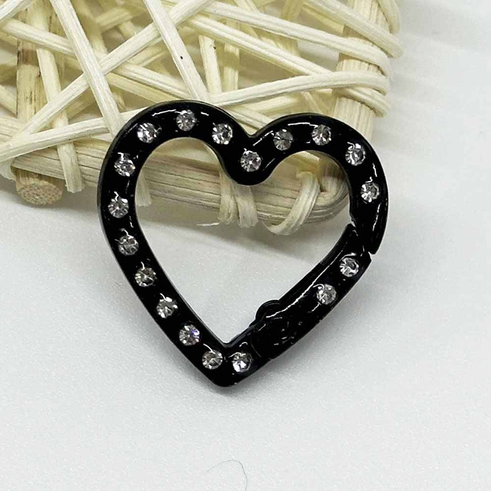 5pcs Multicolor Metal Glossy Keychain Link Heart-shaped Keychain Spring Keyring Trigger Clasp