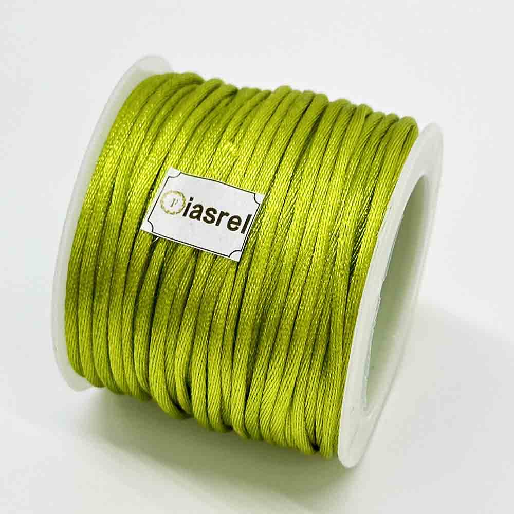 2mm 5rolls Green Series Non-Elastic Beading Cord Nylon Handwoven Rope Chinese Knotting Silk Macrame Knotting Cord