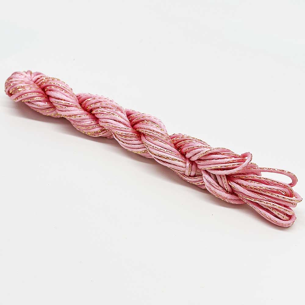 2mm 10yards Nylon Cord Thread Chinese Knot Macrame Cord Bracelet Braided String with golden thread