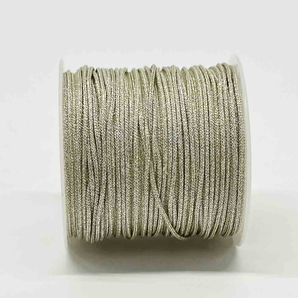 0.8mm 1mm Golden Silver Polyester Braided Rope Cord Twisted Macrame String