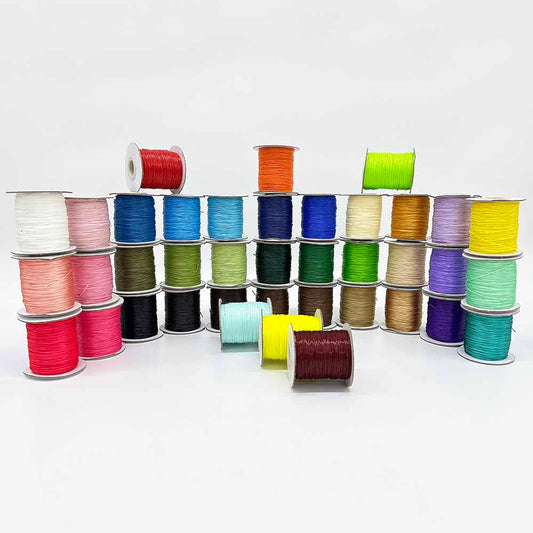 40rolls 0.5/0.8/1.0/1.5 mm 170Yards Waxed Cord Waxed Polyester Thread Rattail Waxed Beading String Cord