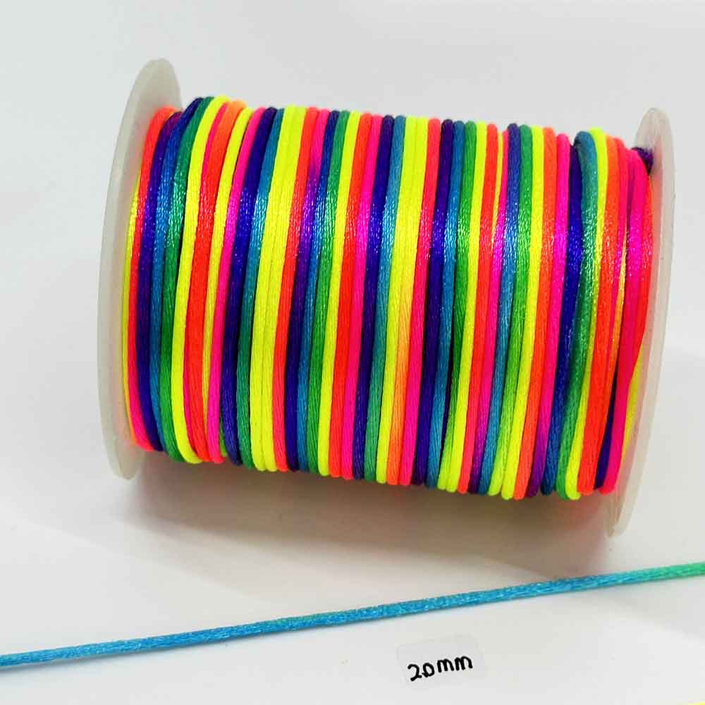 0.8-2.0mm Rainbow Thread Nylon Cord Beading Satin String Chinese Knotting Beading Macrame Cord Rainbow Thread