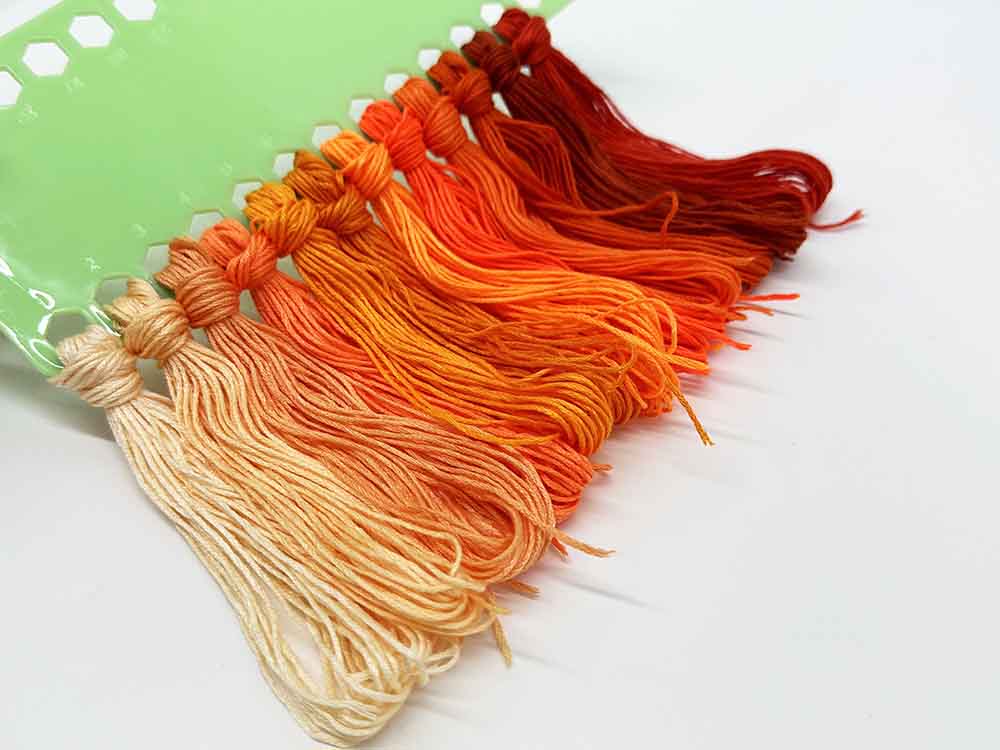 12pcs Gradient Orange Color Series Cross Stitch Thread Polyester 6-Strand Braided Thread DIY Embroidery Floss Cross Stitch Thread