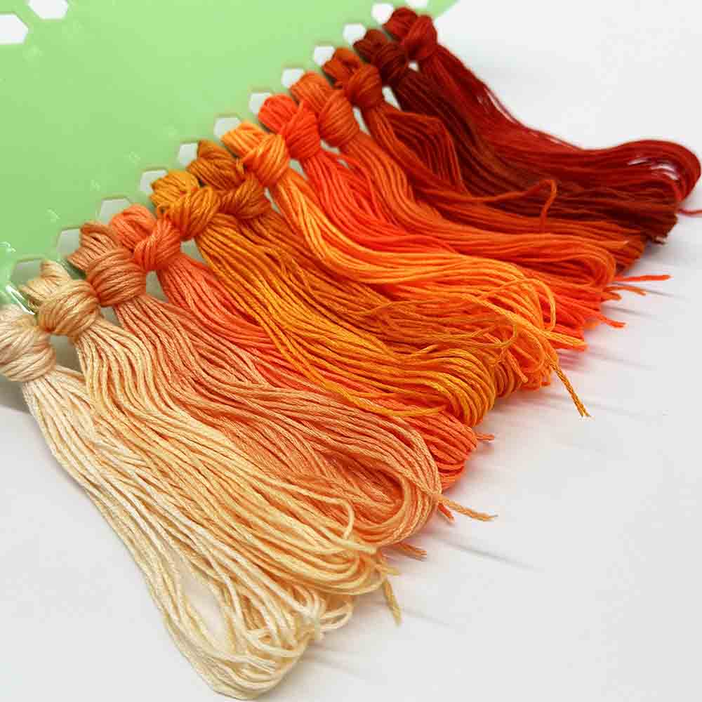 12pcs Gradient Orange Color Series Cross Stitch Thread Polyester 6-Strand Braided Thread DIY Embroidery Floss Cross Stitch Thread