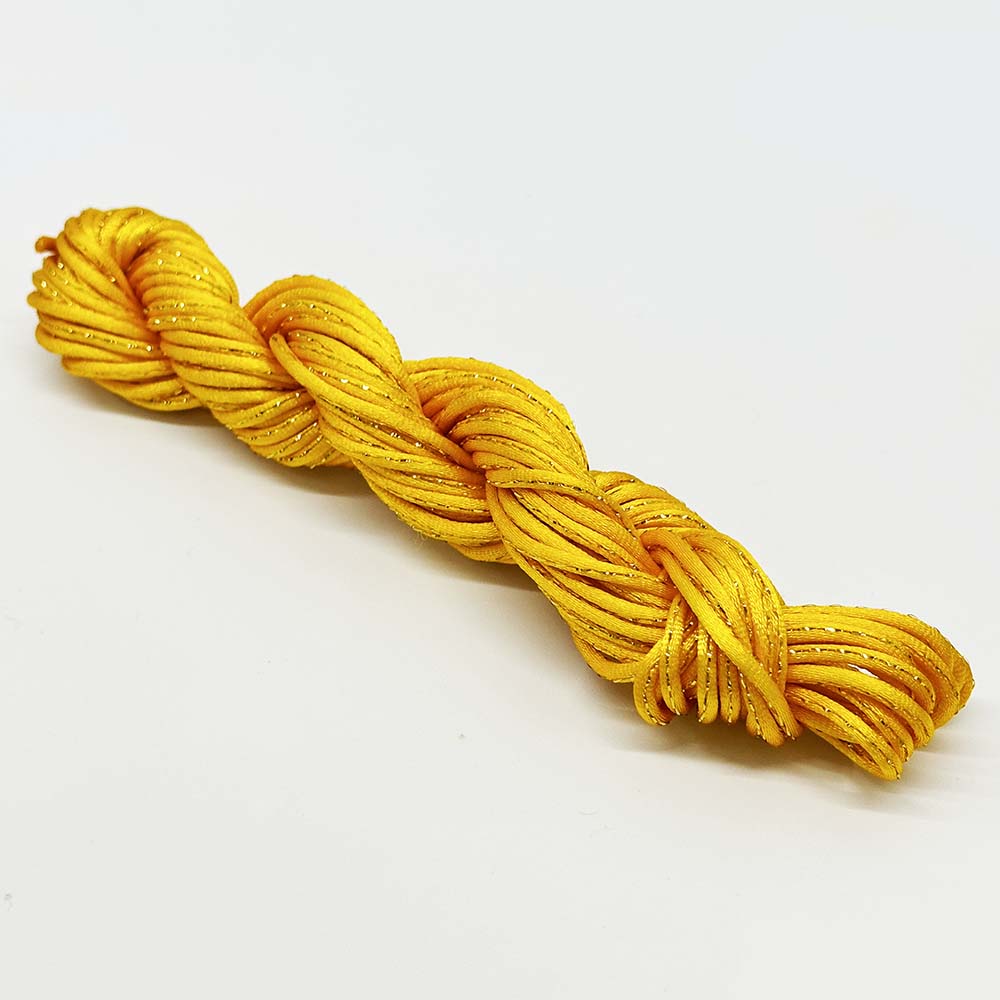 2.5mm DIY Handmade Macrame Braided Cord String Polyester Nylon Thread with Golden Thread