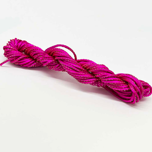 2mm 10yards Nylon Cord Thread Chinese Knot Macrame Cord Bracelet Braided String with golden thread