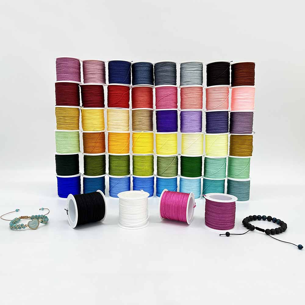 52rolls 72 0.8mm Jade Rope Cord Nylon Thread for DIY Jewelry Making Woven Bracelet Necklace