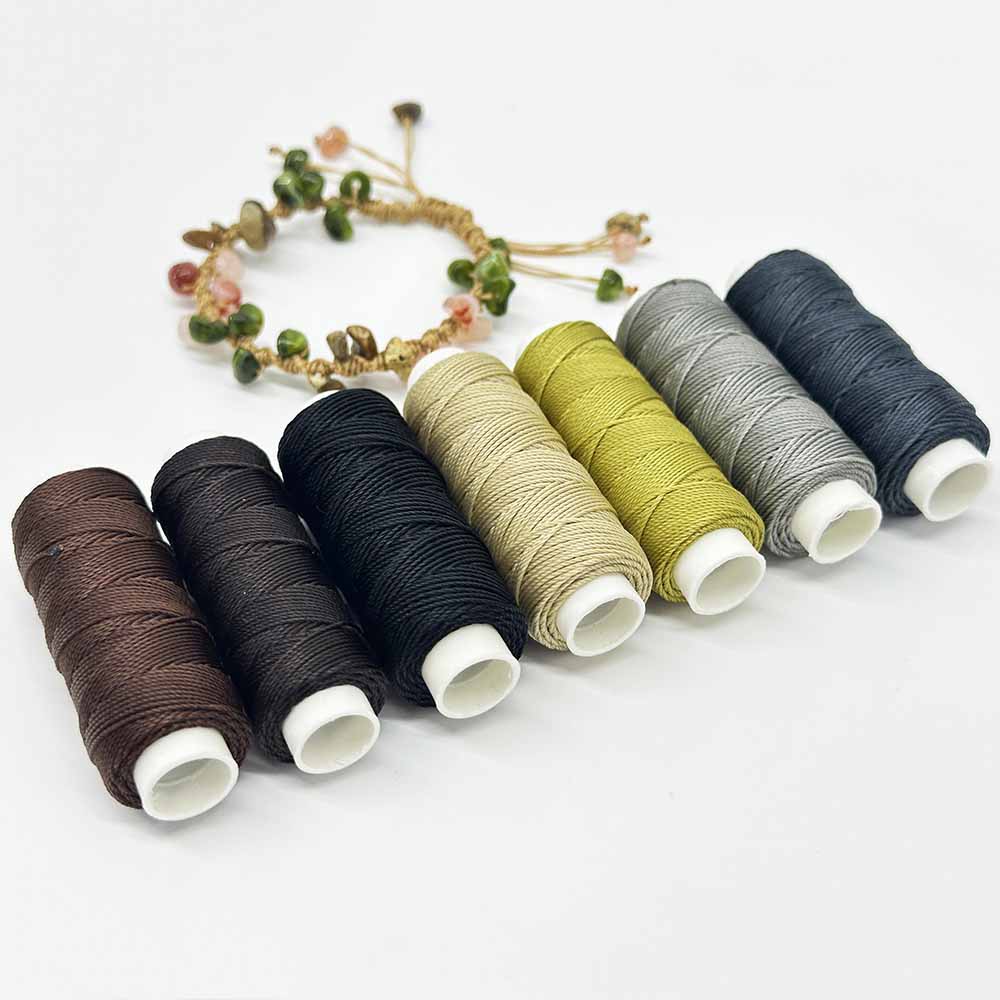 1set 7pcs 0.55mm Deep Series Waxed Polyester Cord Set DIY Leather Sewing Thread