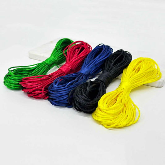 5pcs 1.5mm 2.0mm 2.5mm 20Yards/lot Deep Series Rattail Satin Macrame Beading Cord Nylon Chinese Knotting  Silky Macrame Braided Satin Rope Cord