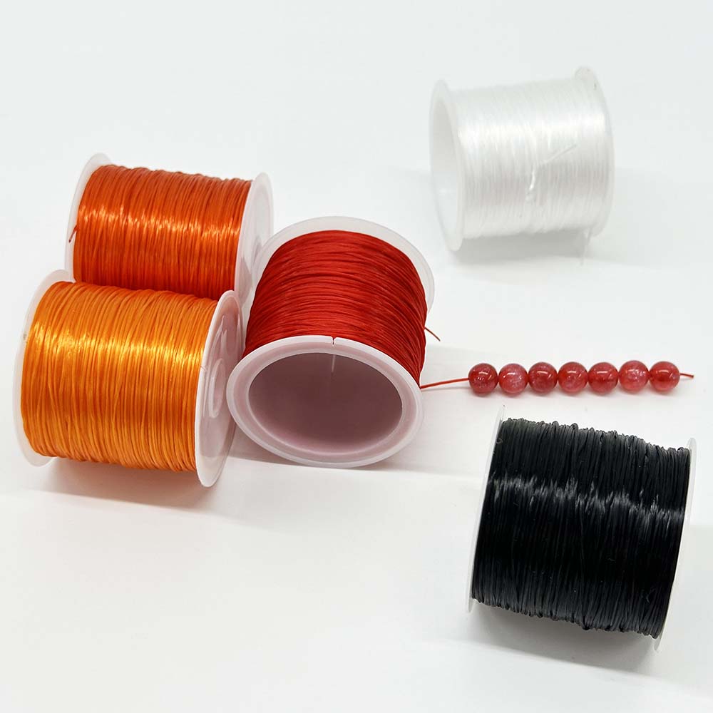 32Yards/Roll 0.8mm 5Rolls Red Series Elastic Cord Beading Threads Stretched String Elastic String