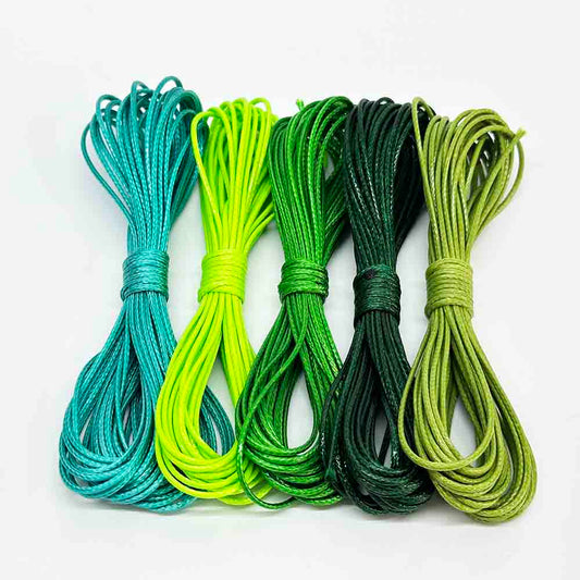 0.5-1.5mm Green Series Waxed Cord Rope PU Leather Thread String for DIY Beading Braiding Bracelet Necklace Jewelry Making