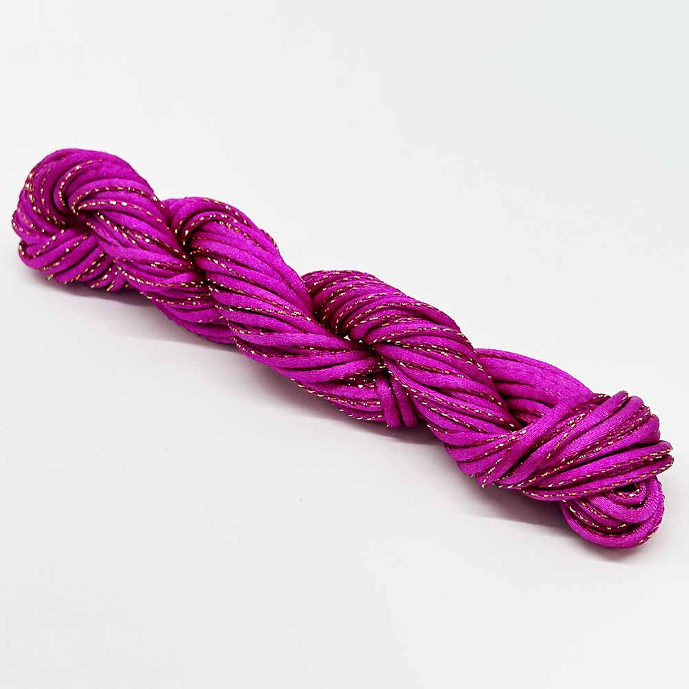 2.5mm DIY Handmade Macrame Braided Cord String Polyester Nylon Thread with Golden Thread