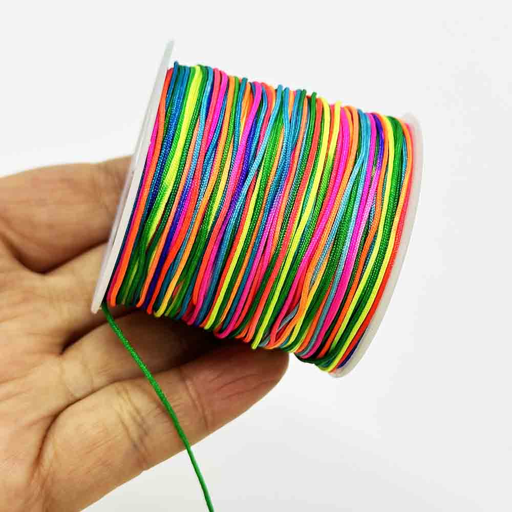 0.6mm 0.8mm 1mm 2mm Five-color Hand-woven Rope Bracelet Multicolored Gold Rainbow Thread String