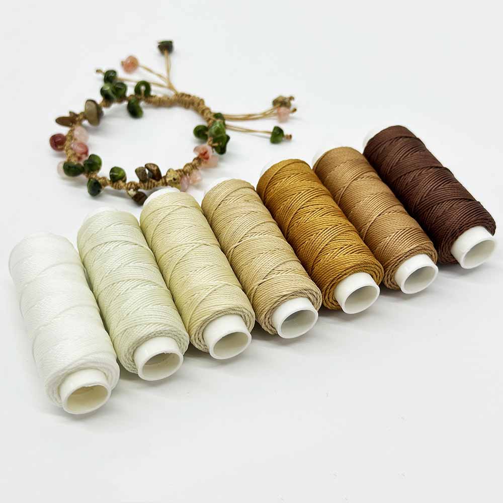 1set 7pcs 0.55mm Light Series Waxed Polyester Cord Set DIY Leather Sewing Thread