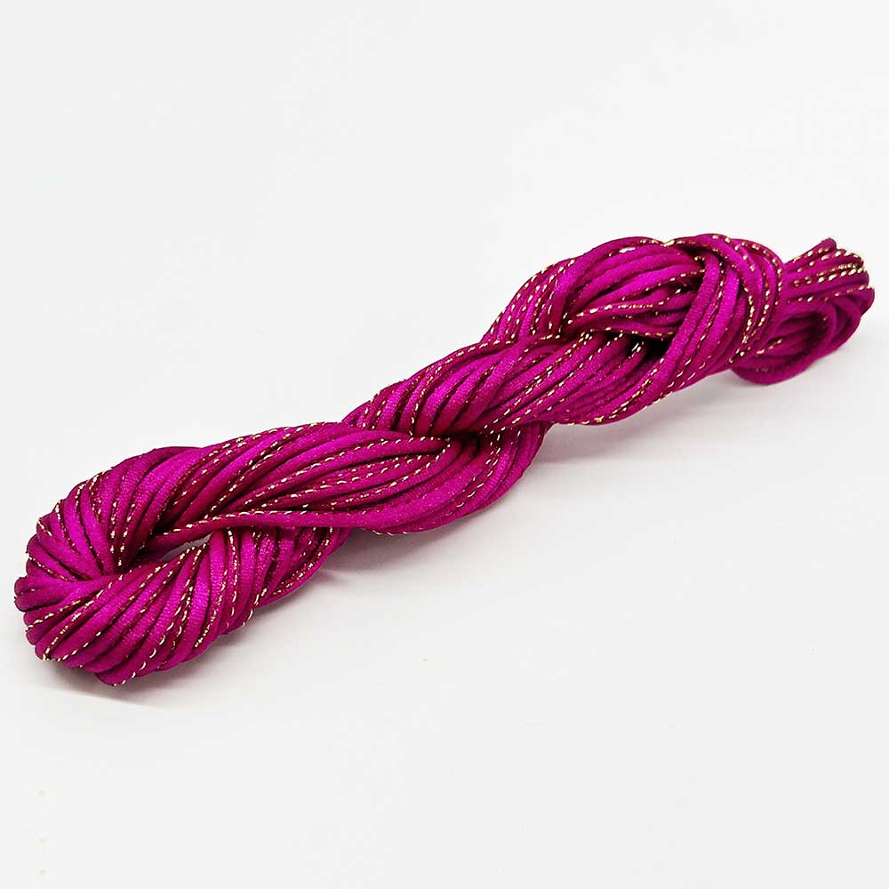 2.5mm DIY Handmade Macrame Braided Cord String Polyester Nylon Thread with Golden Thread