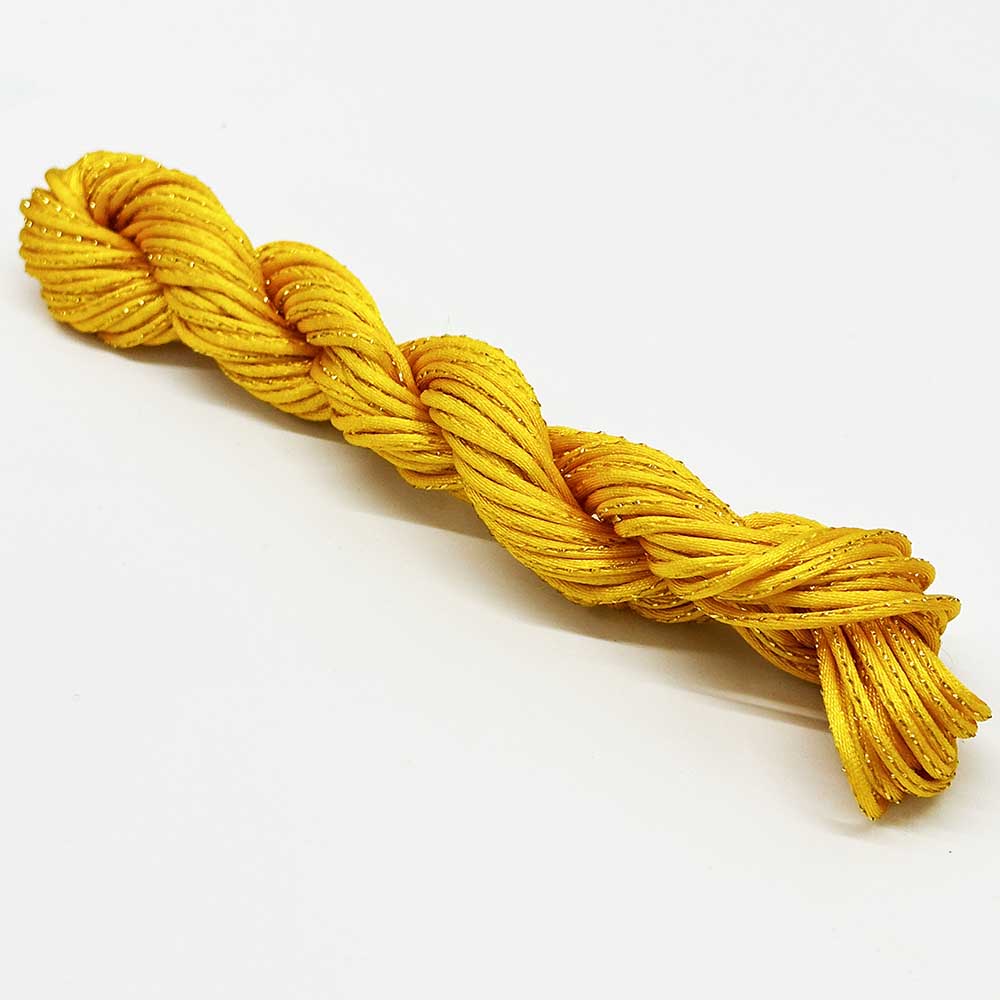 2mm 10yards Nylon Cord Thread Chinese Knot Macrame Cord Bracelet Braided String with golden thread