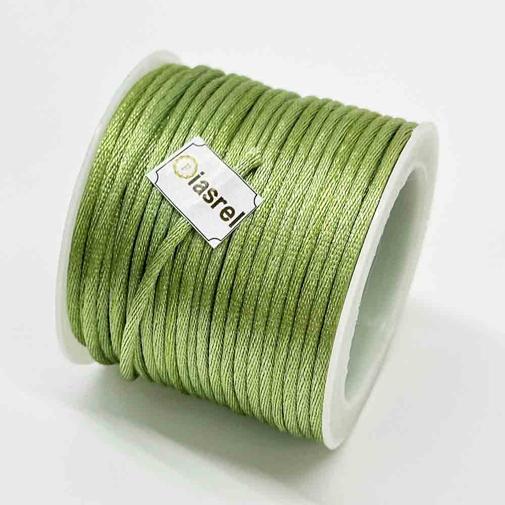 2mm 5rolls Green Series Non-Elastic Beading Cord Nylon Handwoven Rope Chinese Knotting Silk Macrame Knotting Cord