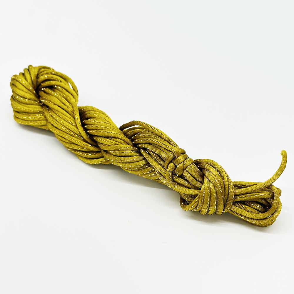 2.5mm DIY Handmade Macrame Braided Cord String Polyester Nylon Thread with Golden Thread