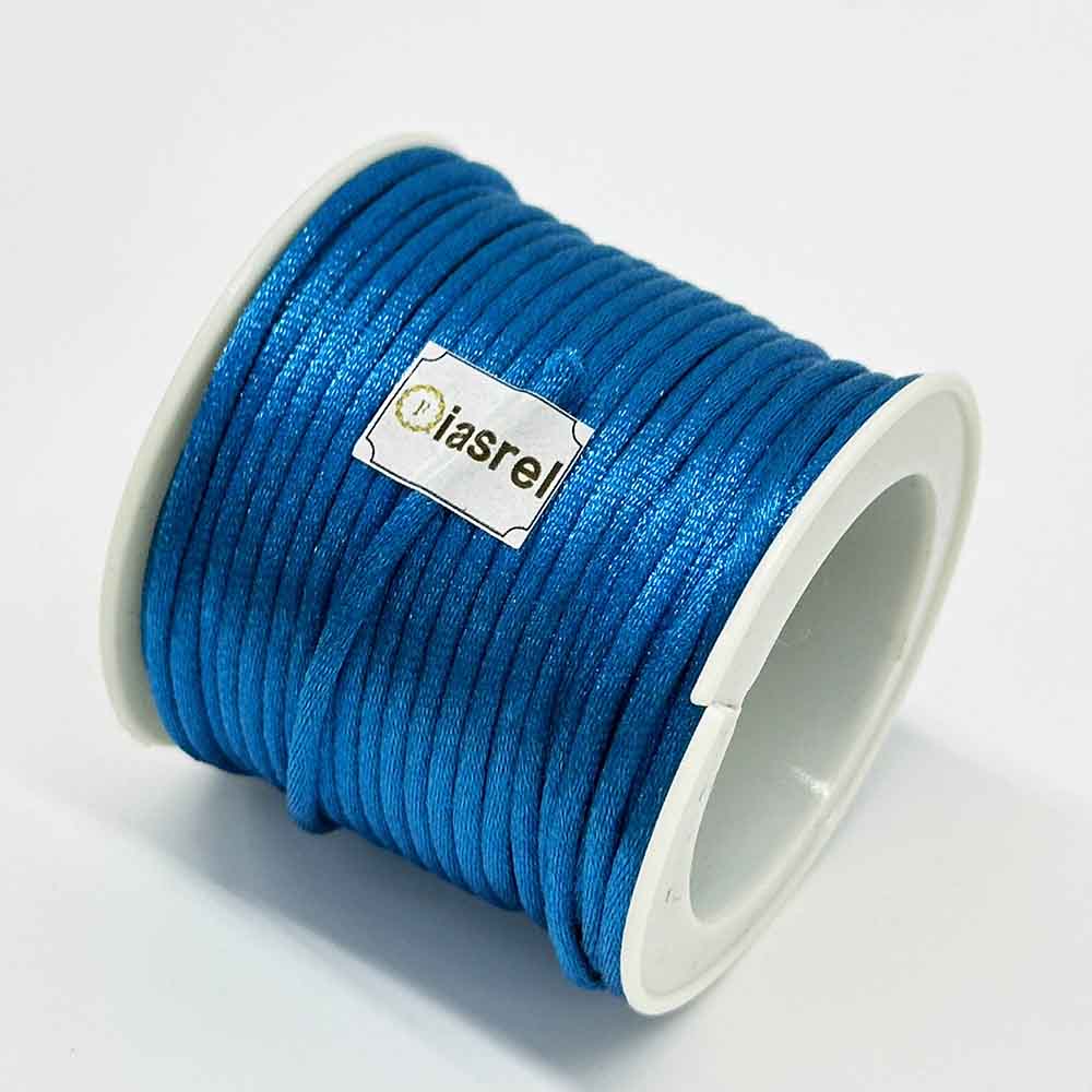 5rolls 2.5mm No.5 Blue Series Jade Thread Chinese Knotting Silk Macrame Cord Rope