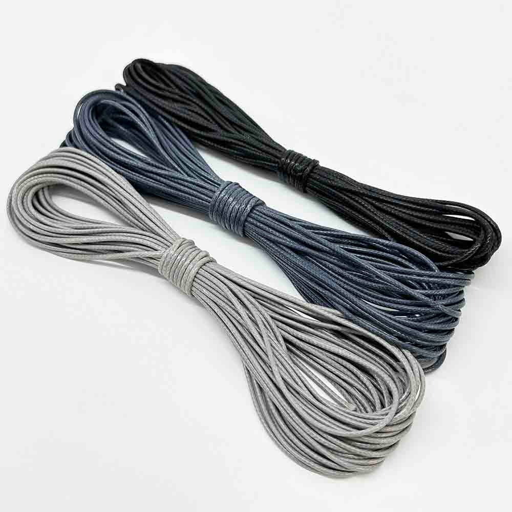 3pc 0.5/0.8/1.0/1.5mm Waxed Cord Rope PU Leather Thread Cord String Strap Necklace Rope