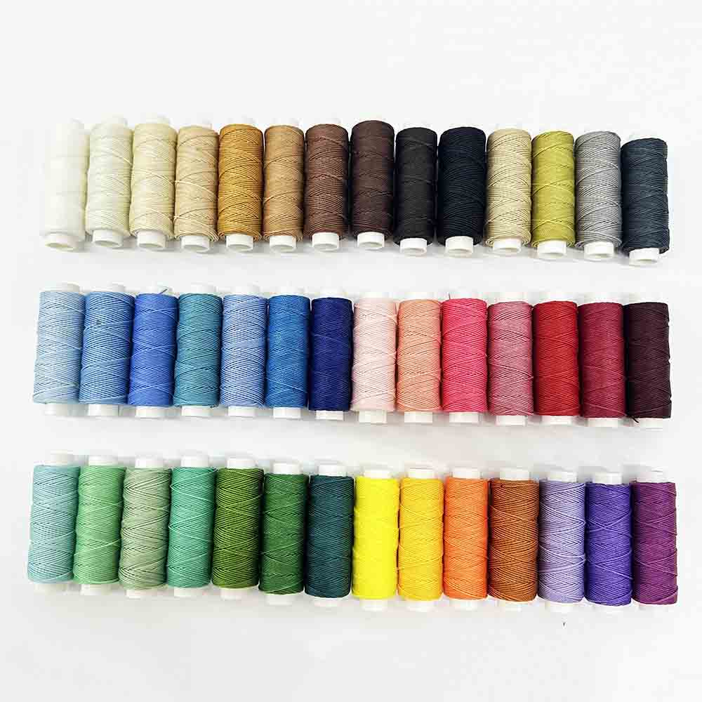 1set 42 Rolls Different Color Round Waxed Cord Thread Polyester Sewing Thread