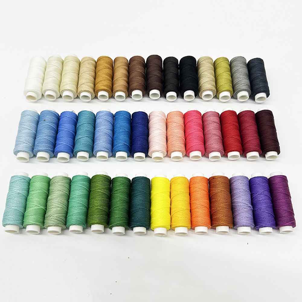 1set 42 Rolls Different Color Round Waxed Cord Thread Polyester Sewing Thread