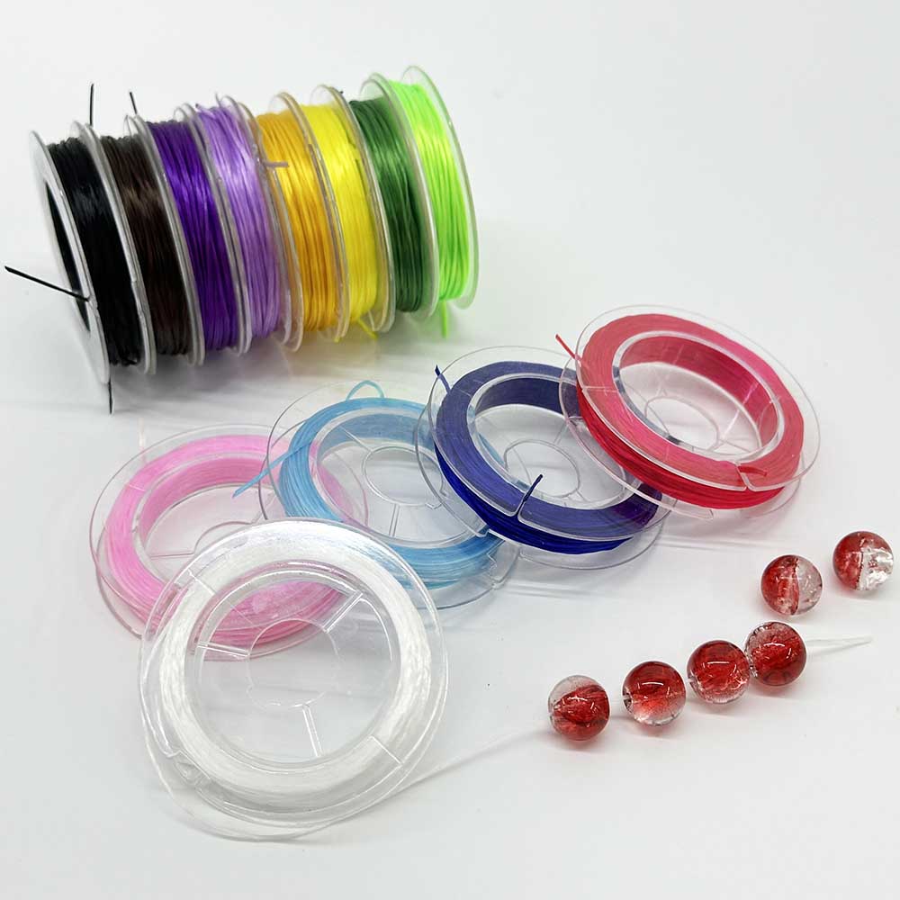 13 Rolls/Set 0.8mm Flat Elastic Bracelet Rope 13 Colorful High Elastic Beaded Elastic String