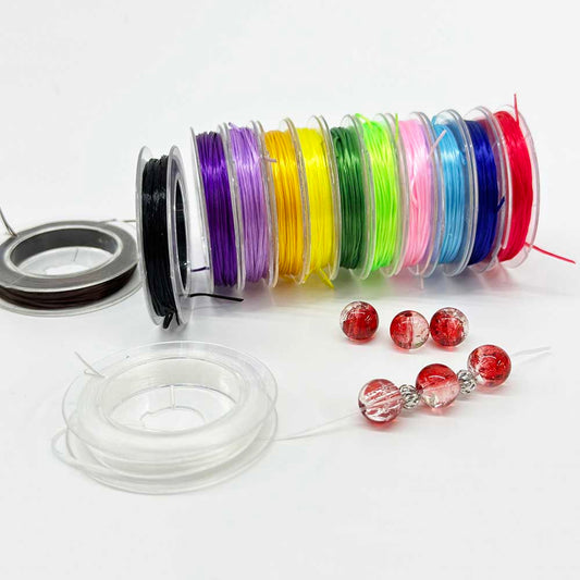 13 Rolls/Set 0.8mm Flat Elastic Bracelet Rope 13 Colorful High Elastic Beaded Elastic String