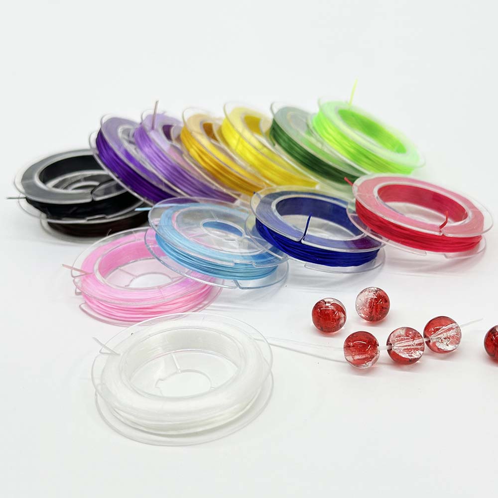 13 Rolls/Set 0.8mm Flat Elastic Bracelet Rope 13 Colorful High Elastic Beaded Elastic String