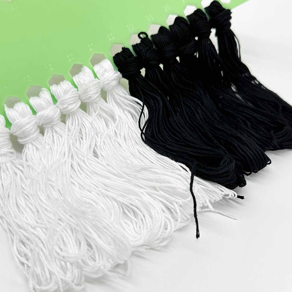 12pcs Gradient Black and White Color Series Cross Stitch Thread Polyester 6-Strand Braided Thread DIY Embroidery Floss Cross Stitch Thread