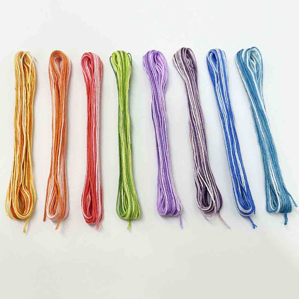 8pcs Gradient Color Series Cross Stitch Thread Polyester 6-Strand Braided Thread DIY Embroidery Floss Cross Stitch Thread